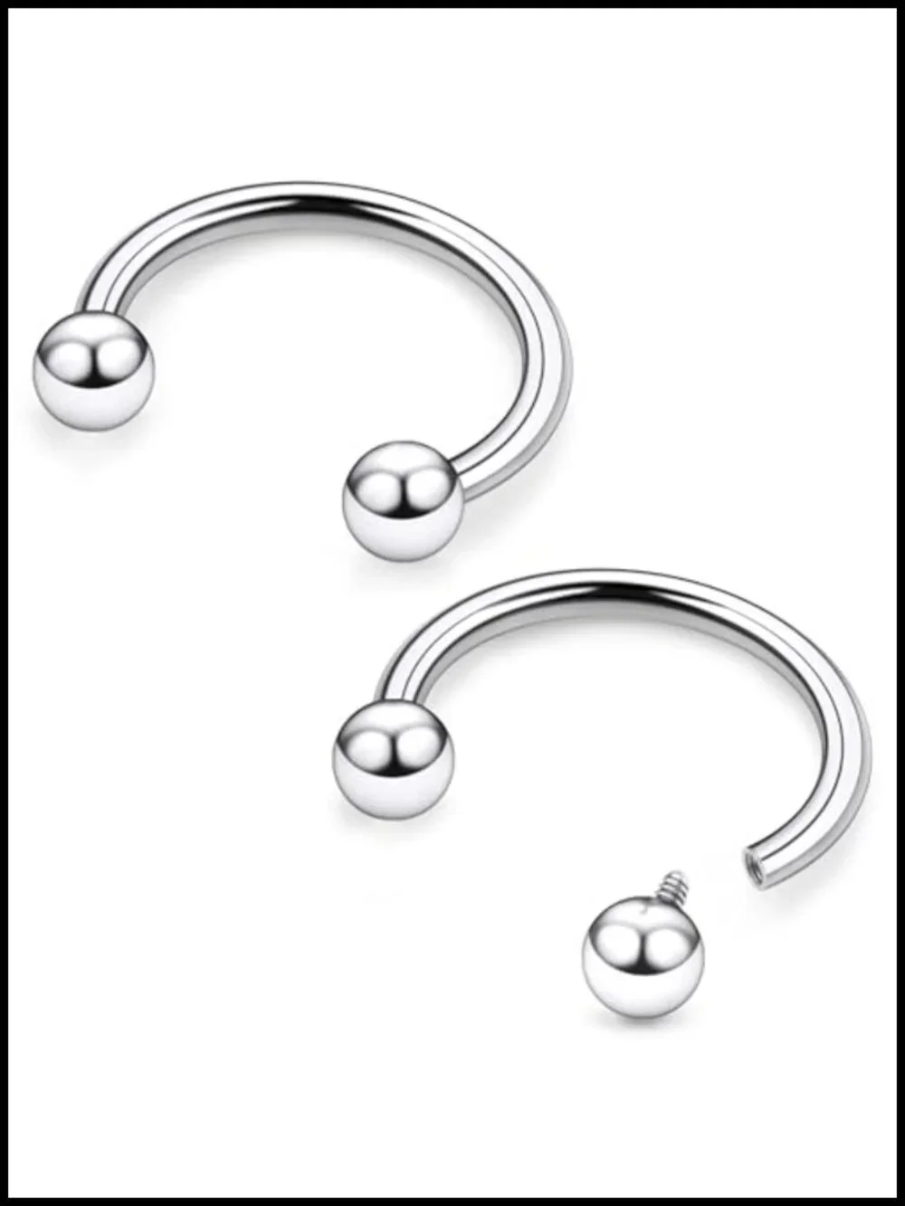 20G 18G 16G 14G 12G 8G 6G 4G 2G Horseshoe Nose Ring Titanium Septum Rings